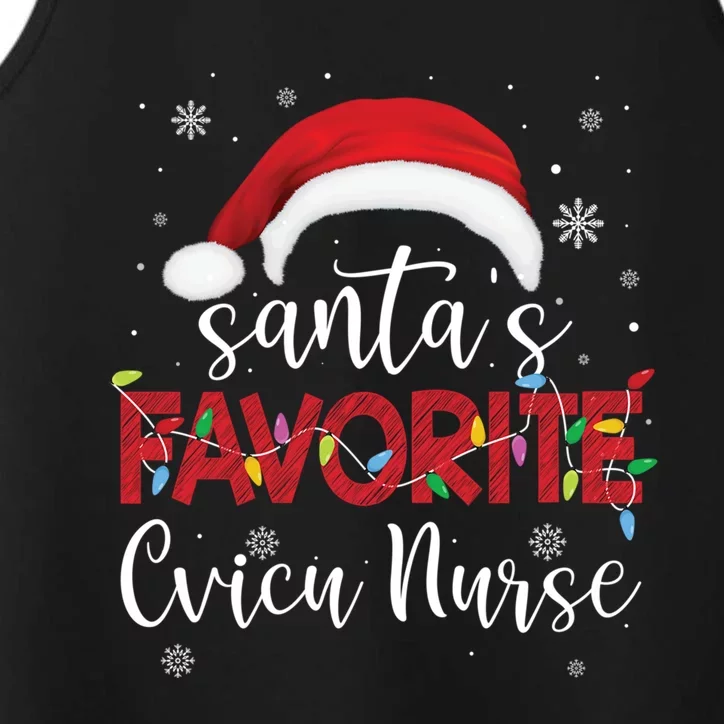 Ugly Sweater Christmas Santas Favorite Cvicu Nurse Xmas Gift Performance Tank