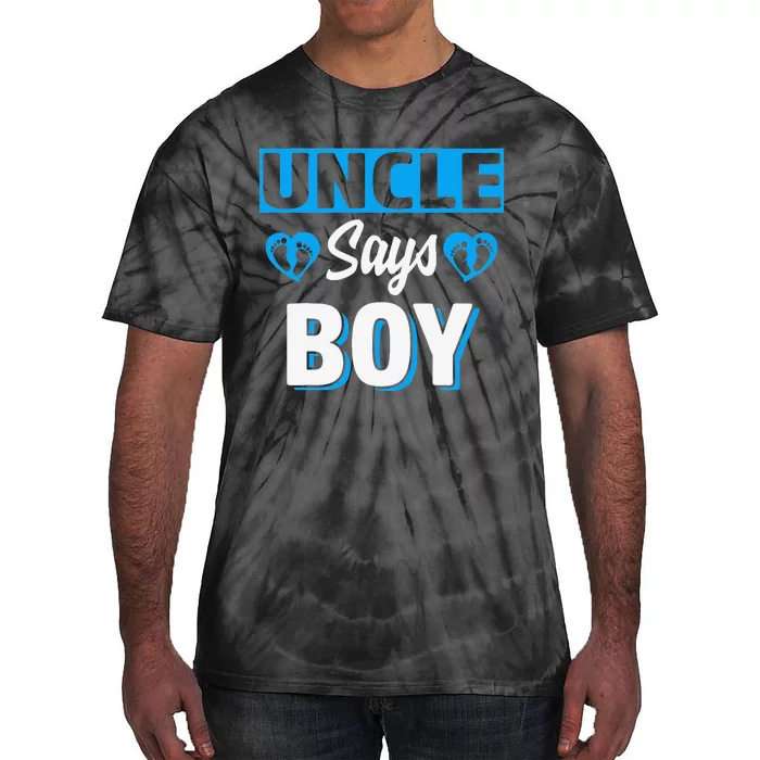 Uncle Says Cute Gender Reveal Team Blue Baby Party Tie-Dye T-Shirt