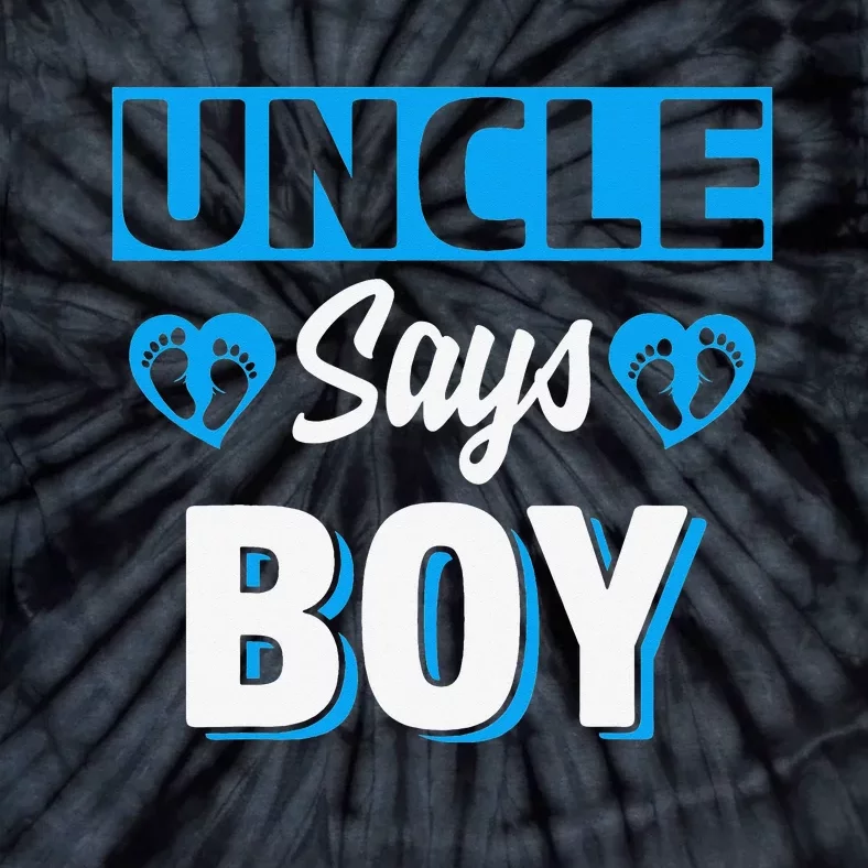 Uncle Says Cute Gender Reveal Team Blue Baby Party Tie-Dye T-Shirt