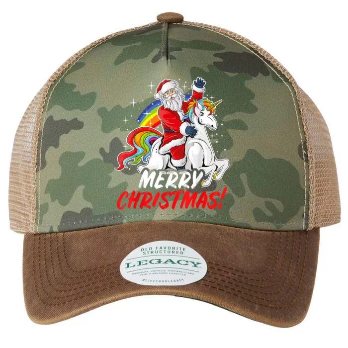 Unicorn Santa Claus Christmas Holiday Legacy Tie Dye Trucker Hat