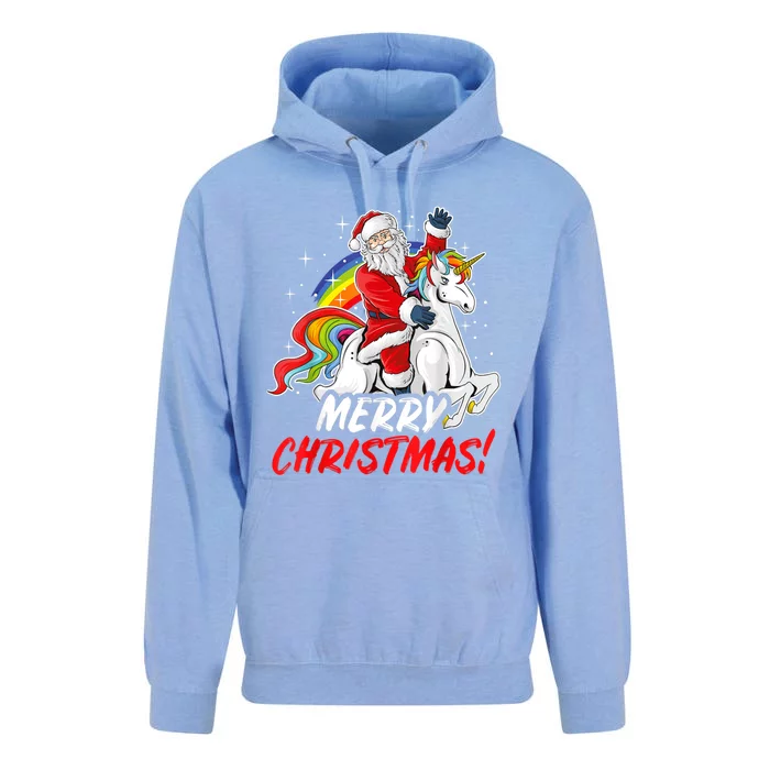 Unicorn Santa Claus Christmas Holiday Unisex Surf Hoodie