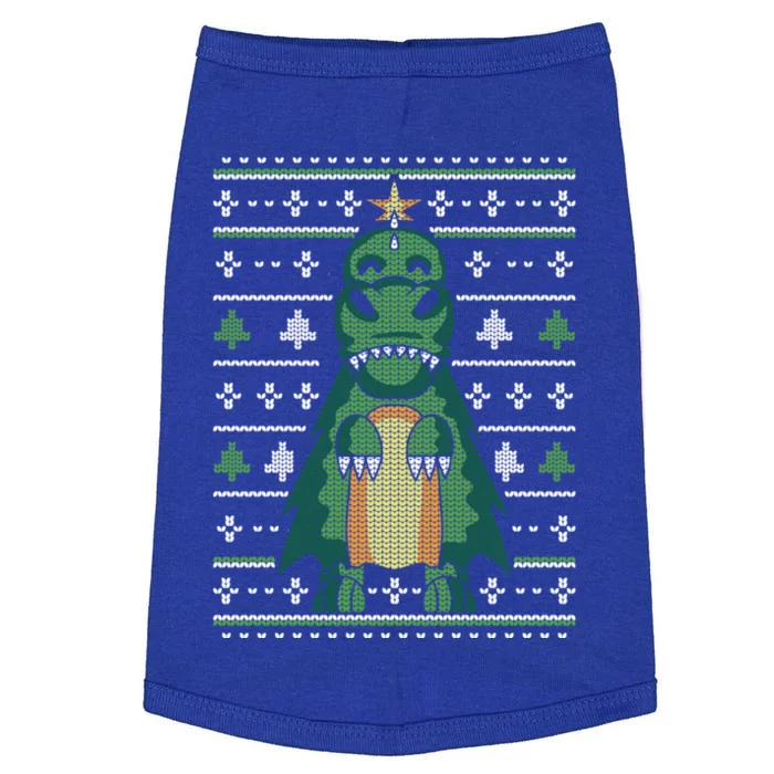 Ugly Sweater Christmas Dinosaur Design Funny Xmas Tree Rex Funny Gift Doggie Tank