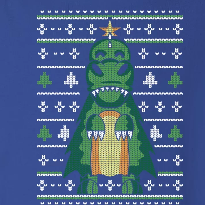 Ugly Sweater Christmas Dinosaur Design Funny Xmas Tree Rex Funny Gift Toddler Long Sleeve Shirt