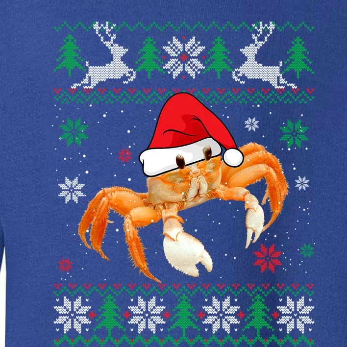 Ugly Sweater Christmas Crab Lover Santa Hat Animals Funny Gift Toddler Sweatshirt