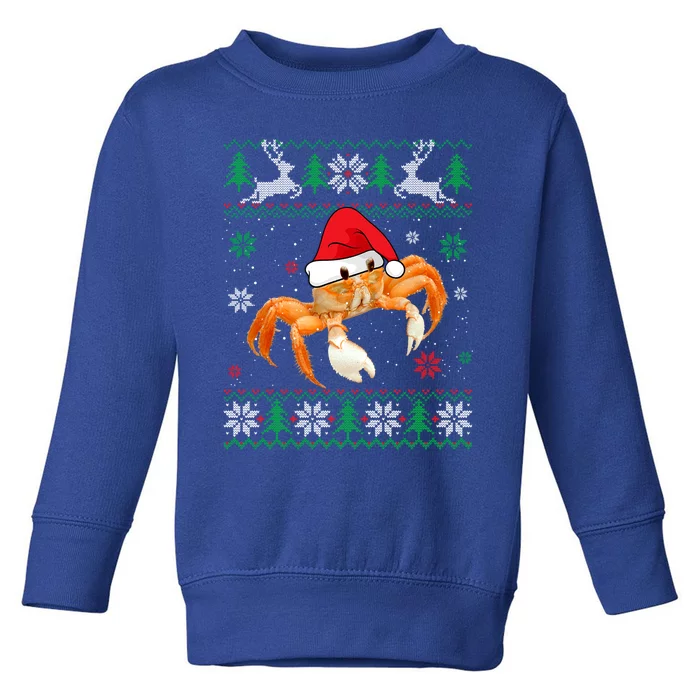 Ugly Sweater Christmas Crab Lover Santa Hat Animals Funny Gift Toddler Sweatshirt