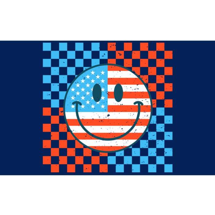 Usa Smiley Checkerboard Bumper Sticker