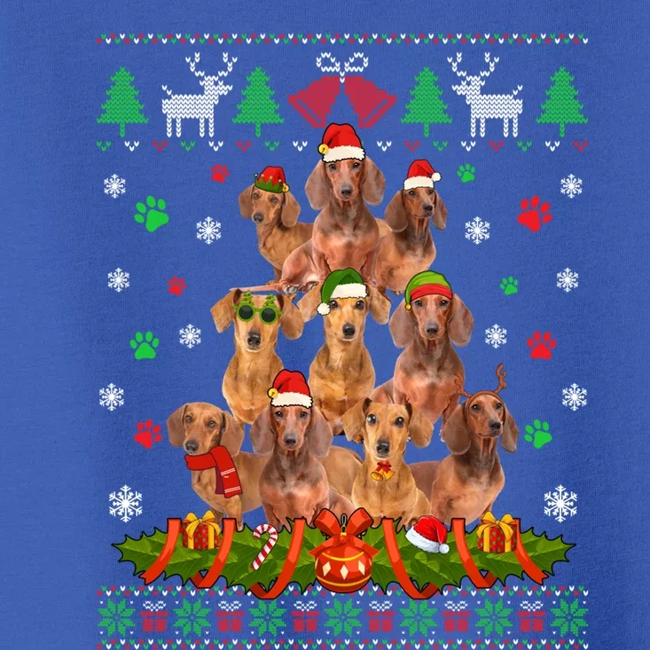 Ugly Sweater Christmas Tree Dachshund Dog Xmas Pajama Gift Toddler T-Shirt