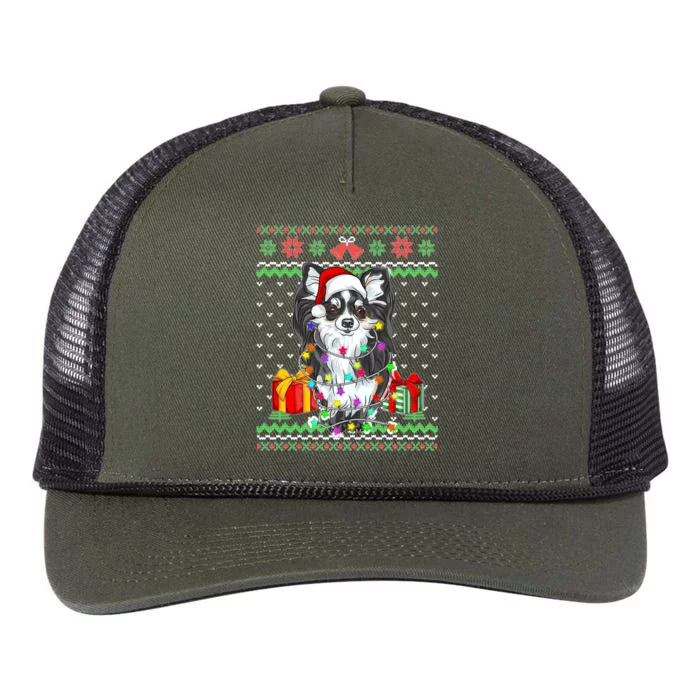 Ugly Sweater Christmas Lights Chihuahua Dog Puppy Lover Retro Rope Trucker Hat Cap