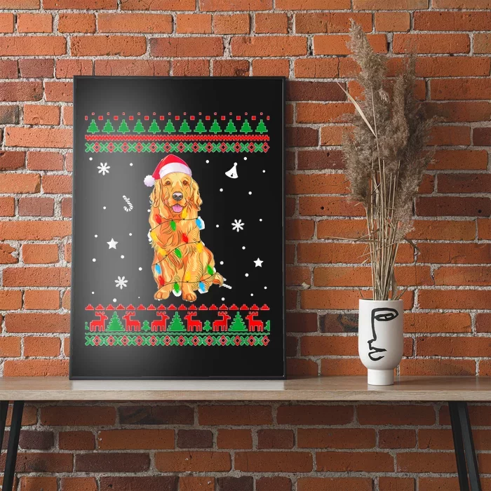 Ugly Sweater Christmas Lights Golden Retriever Dog Lover Poster