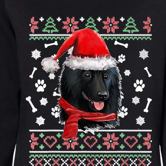 Ugly Sweater Christmas Schipperke Dog Santa Hat Pajama Xmas Womens California Wash Sweatshirt