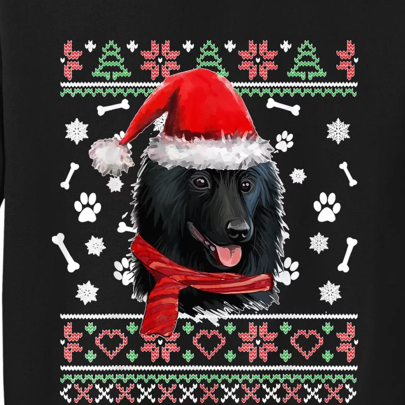 Ugly Sweater Christmas Schipperke Dog Santa Hat Pajama Xmas Tall Sweatshirt