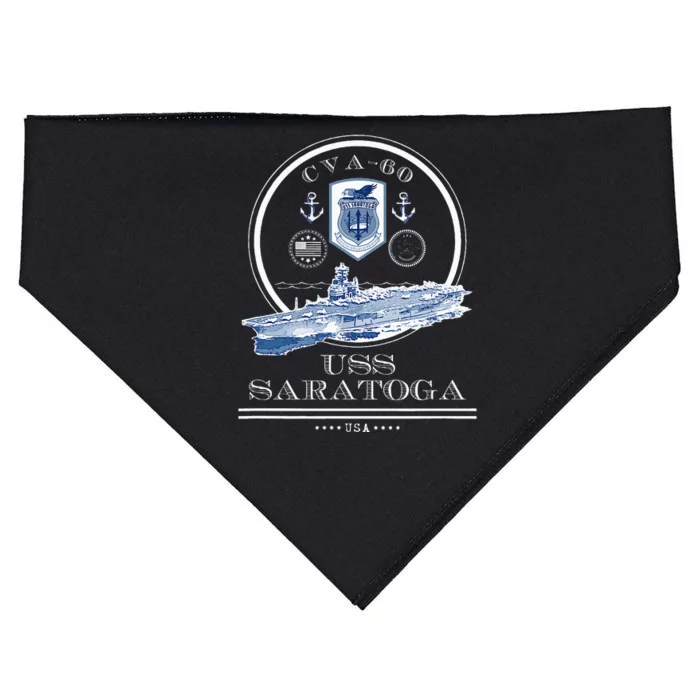 USS Saratoga CVA60 Naval Ship Military Aircraft Carrier USA-Made Doggie Bandana