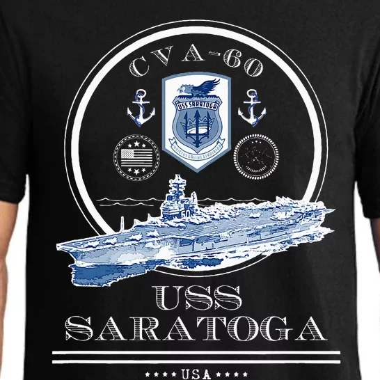 USS Saratoga CVA60 Naval Ship Military Aircraft Carrier Pajama Set