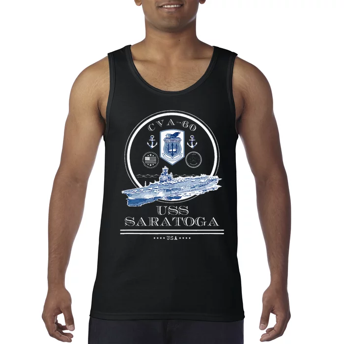 USS Saratoga CVA60 Naval Ship Military Aircraft Carrier Tank Top