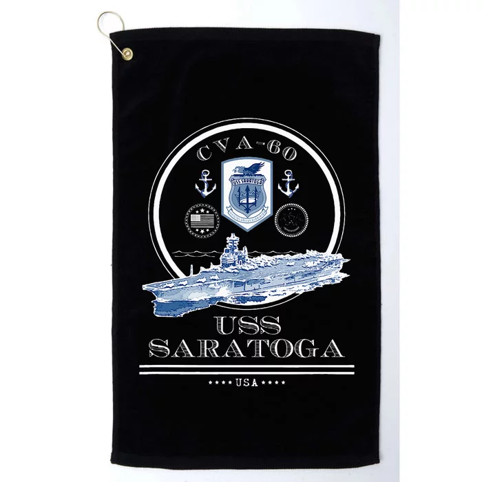 USS Saratoga CVA60 Naval Ship Military Aircraft Carrier Platinum Collection Golf Towel