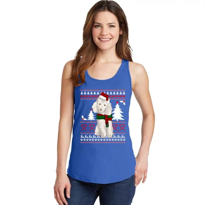 Ugly Sweater Christmas Poodle Christmas Cute Gift Ladies Essential Tank