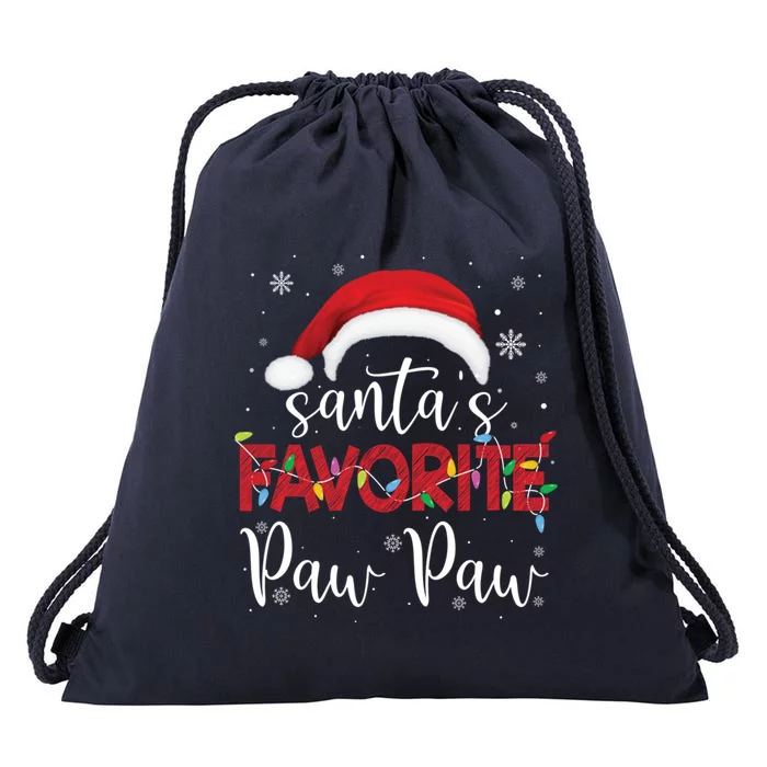 Ugly Sweater Christmas SantaS Favorite Paw Paw Xmas Gift Drawstring Bag