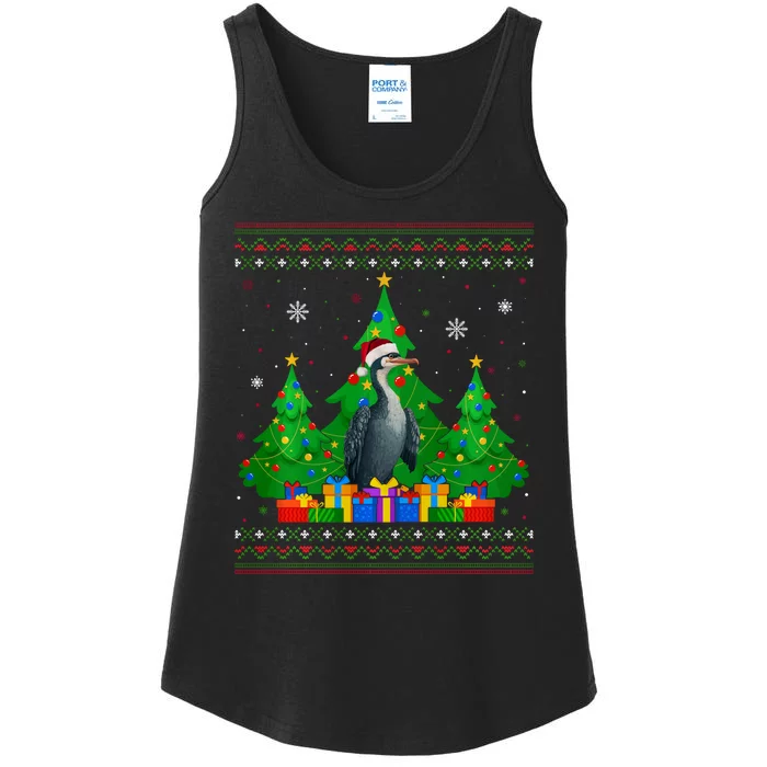 Ugly Sweater Christmas Tree Santa Hat Cormorant Xmas Ladies Essential Tank