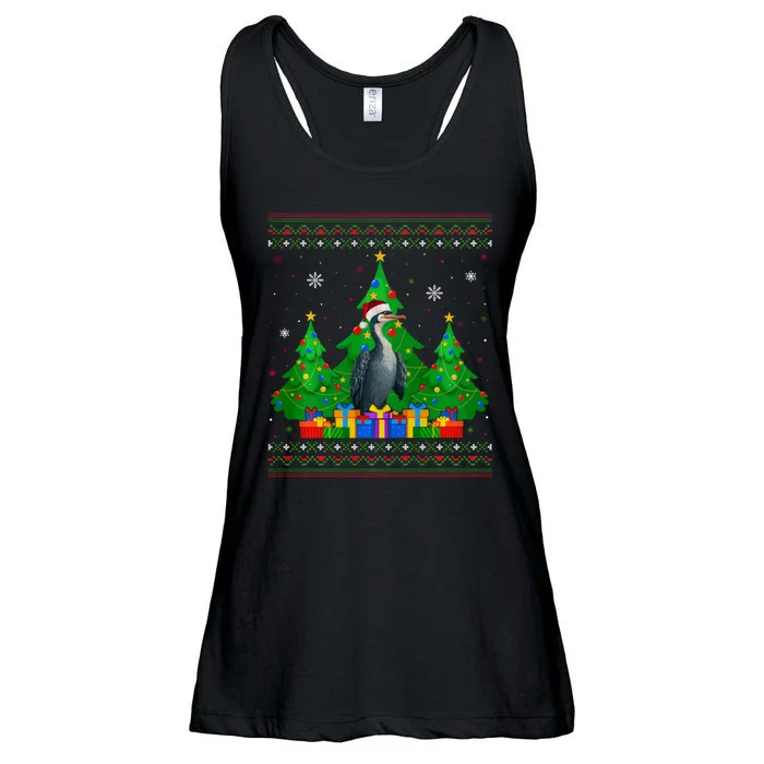 Ugly Sweater Christmas Tree Santa Hat Cormorant Xmas Ladies Essential Flowy Tank