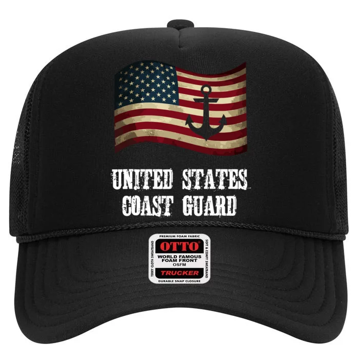 United States Coast Guard High Crown Mesh Trucker Hat