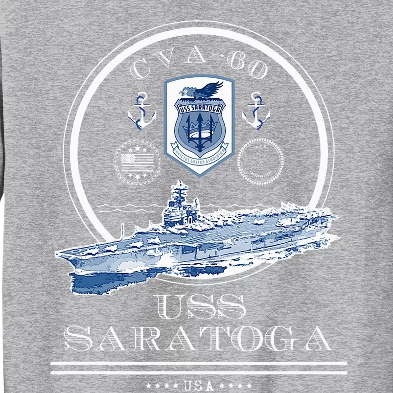 USS Saratoga CVA60 Naval Ship Military Aircraft Carrier Tall Sweatshirt