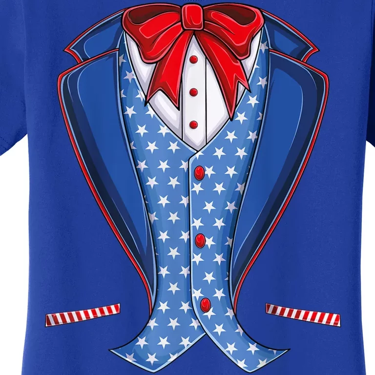 Uncle Sam Costume Hat Usa Flag Fourth 4th Of July Mom Dad Women's T-Shirt