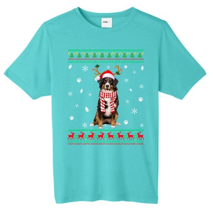 Ugly Sweater Christmas Bernese Mountain Dog Santa Reindeer Gift ChromaSoft Performance T-Shirt