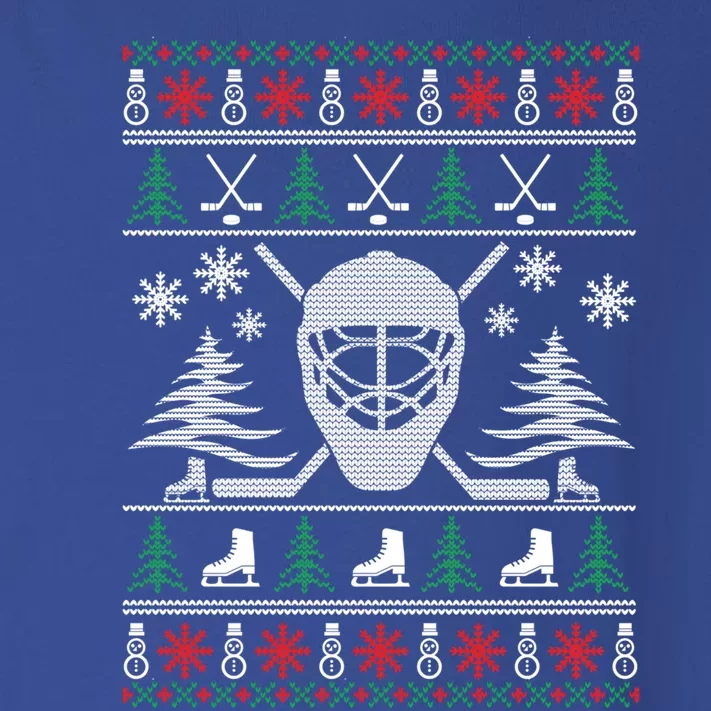 Ugly Sweater Christmas Helmet Ice Hockey For Hockey Lovers Great Gift Toddler Long Sleeve Shirt