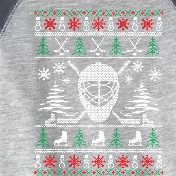 Ugly Sweater Christmas Helmet Ice Hockey For Hockey Lovers Great Gift Toddler Fine Jersey T-Shirt