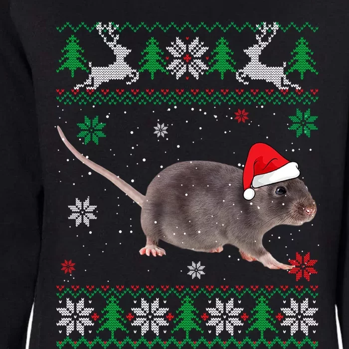 Ugly Sweater Christmas Rat Lover Santa Hat Animals Cool Gift Womens California Wash Sweatshirt