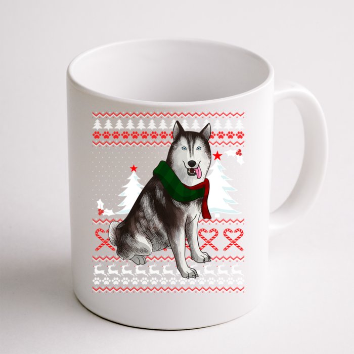 Ugly Sweater Christmas Siberian Husky Christmas Meaningful Gift Front & Back Coffee Mug