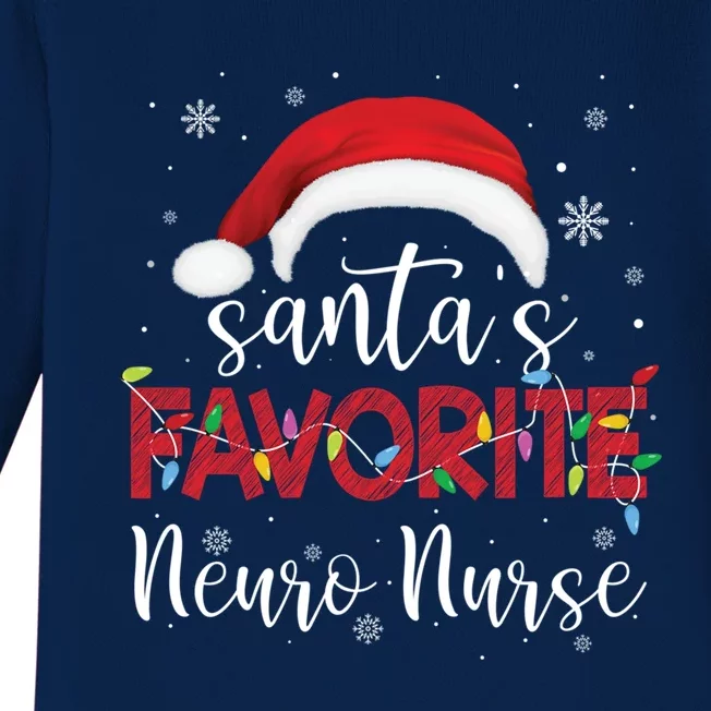 Ugly Sweater Christmas Santas Favorite Neuro Nurse Xmas Gift Baby Long Sleeve Bodysuit