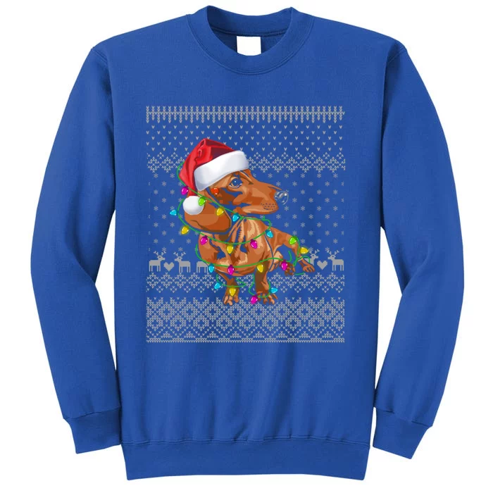 Ugly Sweater Christmas Lights Dachshund Dog Puppy Lover Gift Tall Sweatshirt