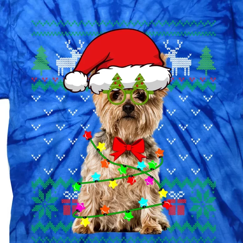 Ugly Sweater Christmas Lights Yorkshire Terrier Dog Puppy Meaningful Gift Tie-Dye T-Shirt