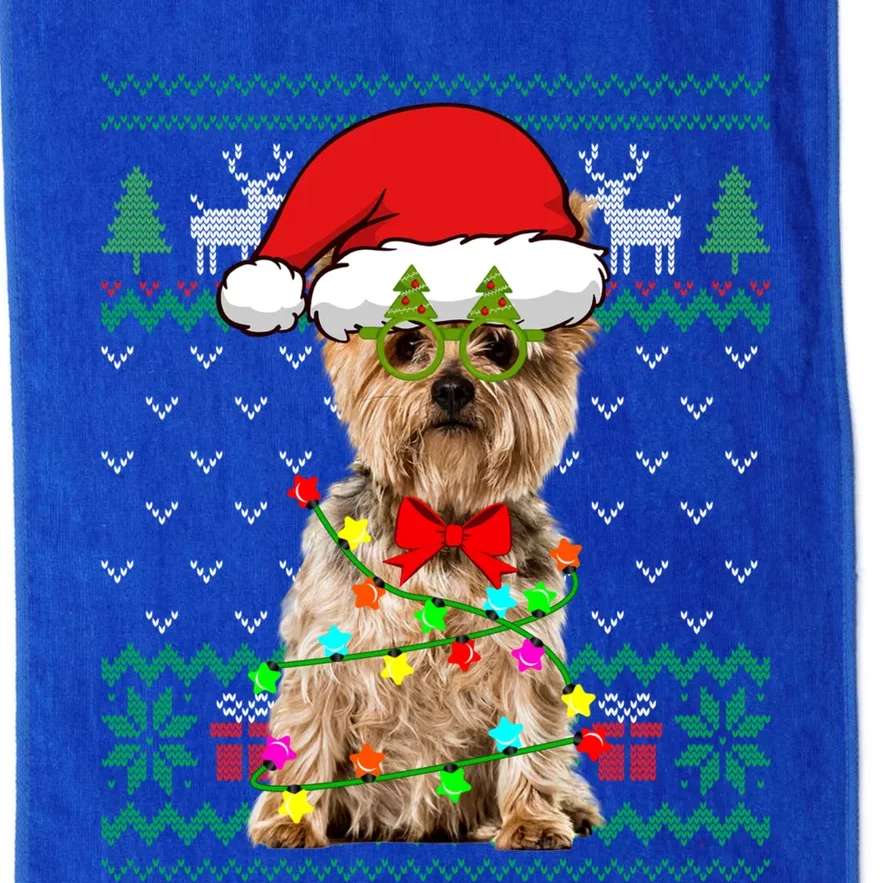 Ugly Sweater Christmas Lights Yorkshire Terrier Dog Puppy Meaningful Gift Platinum Collection Golf Towel