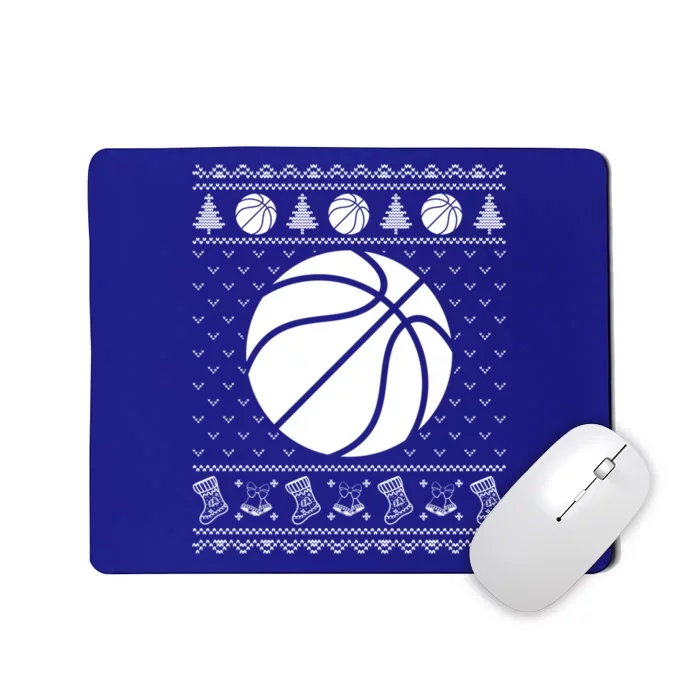 Ugly Sweater Christmas Holiday Design Funny Basketball Xmas Gift Mousepad