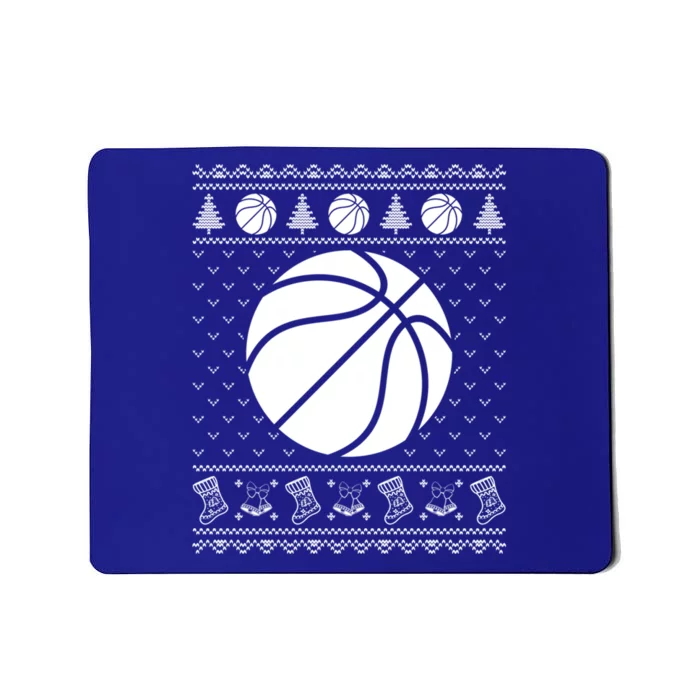 Ugly Sweater Christmas Holiday Design Funny Basketball Xmas Gift Mousepad