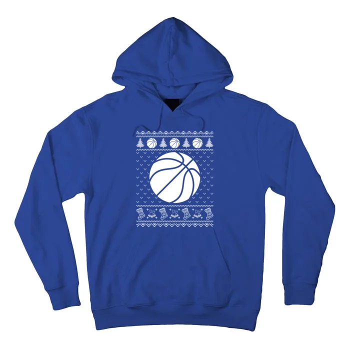 Ugly Sweater Christmas Holiday Design Funny Basketball Xmas Gift Tall Hoodie