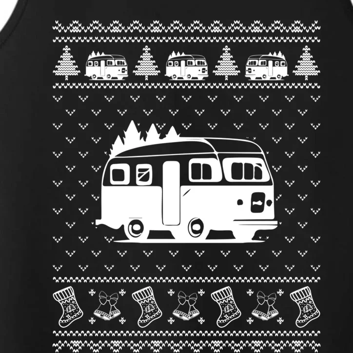 Ugly Sweater Christmas Holiday Design Funny Camper Xmas Great Gift Performance Tank