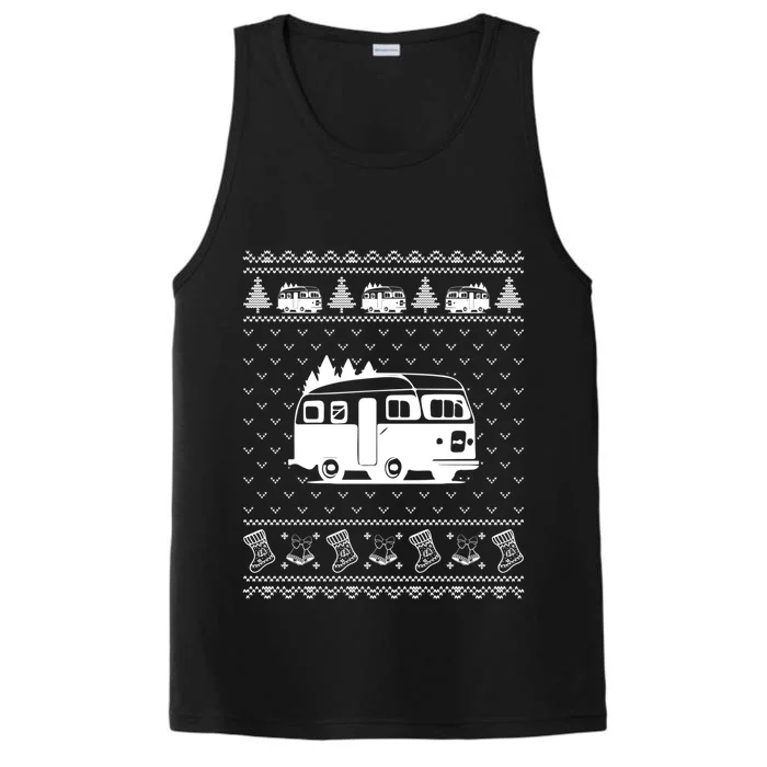 Ugly Sweater Christmas Holiday Design Funny Camper Xmas Great Gift Performance Tank