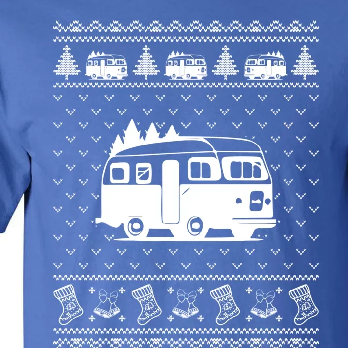 Ugly Sweater Christmas Holiday Design Funny Camper Xmas Great Gift Tall T-Shirt