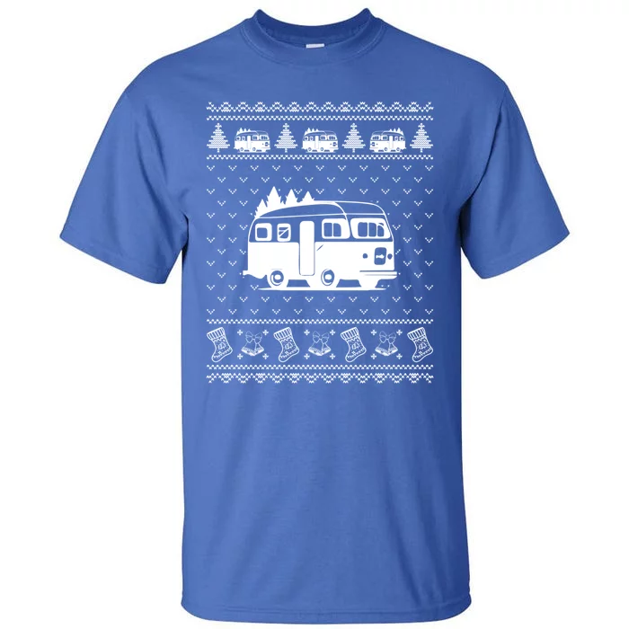 Ugly Sweater Christmas Holiday Design Funny Camper Xmas Great Gift Tall T-Shirt