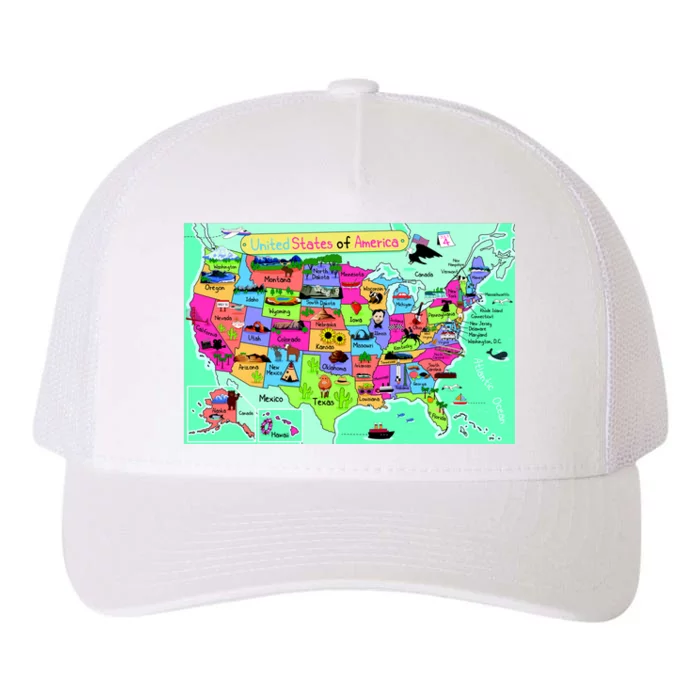 United States Cartoon Drawing Yupoong Adult 5-Panel Trucker Hat