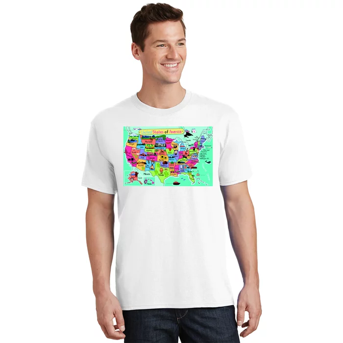 United States Cartoon Drawing T-Shirt