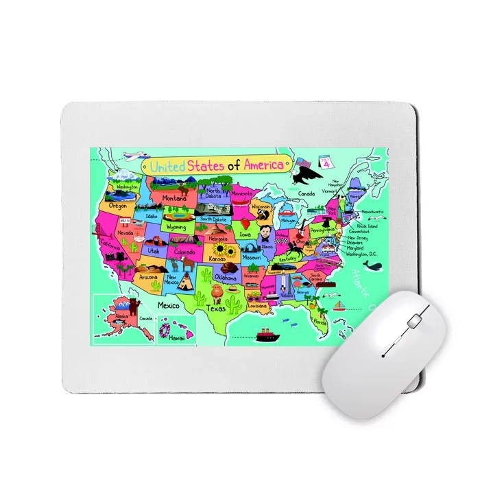 United States Cartoon Drawing Mousepad