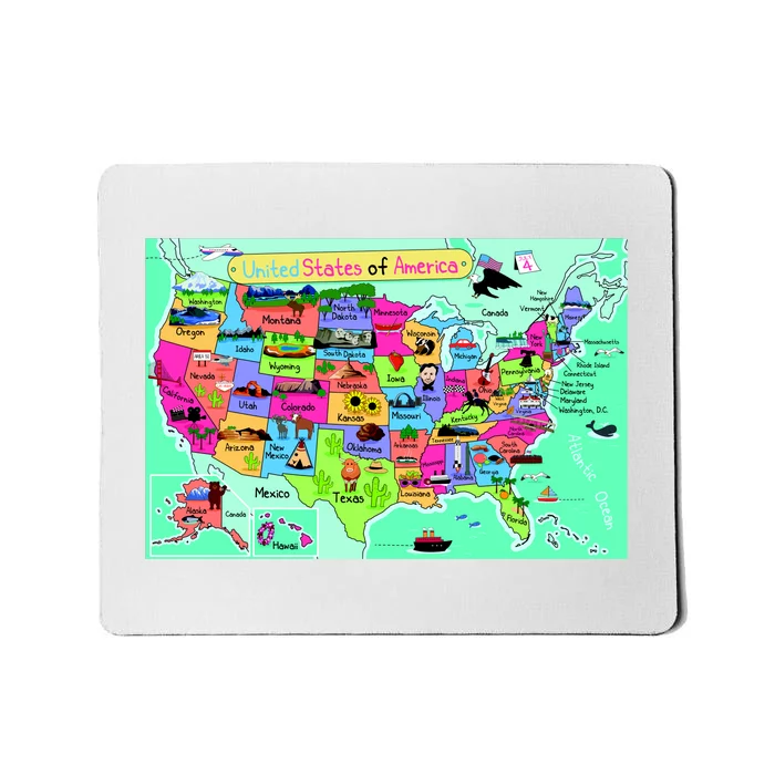 United States Cartoon Drawing Mousepad