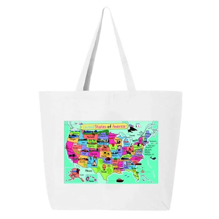 United States Cartoon Drawing 25L Jumbo Tote