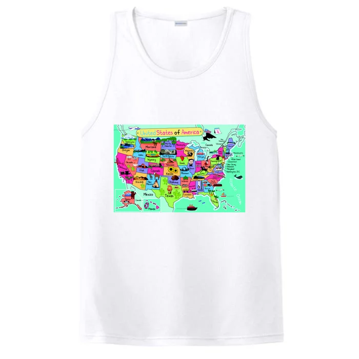 United States Cartoon Drawing Performance Tank