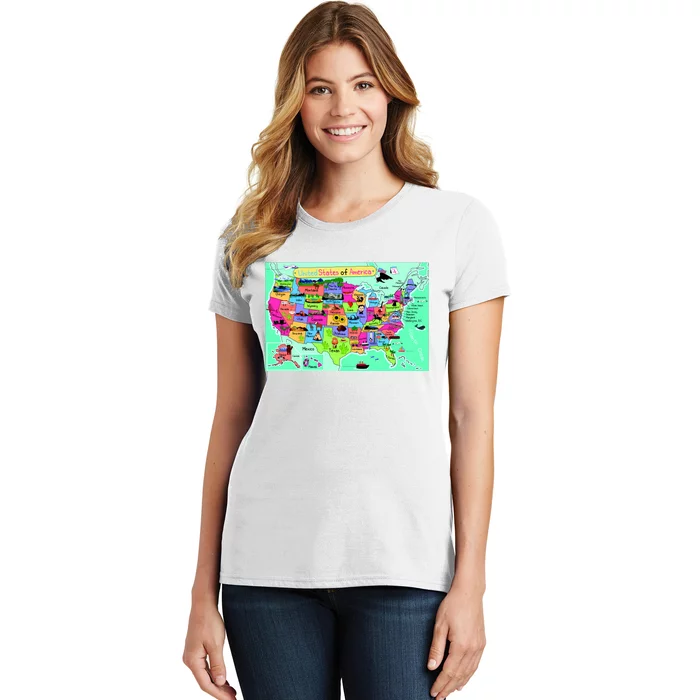 United States Cartoon Drawing Women's T-Shirt