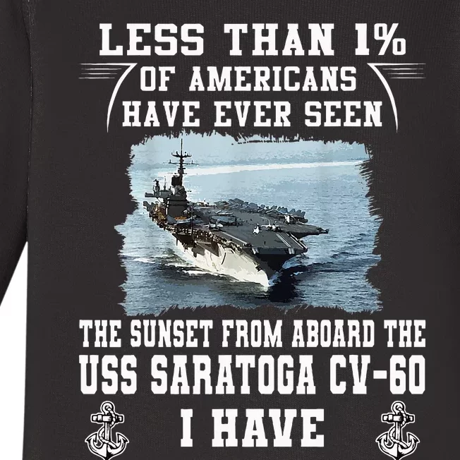 Uss Saratoga Cv60 Aircraft Carrier Baby Long Sleeve Bodysuit